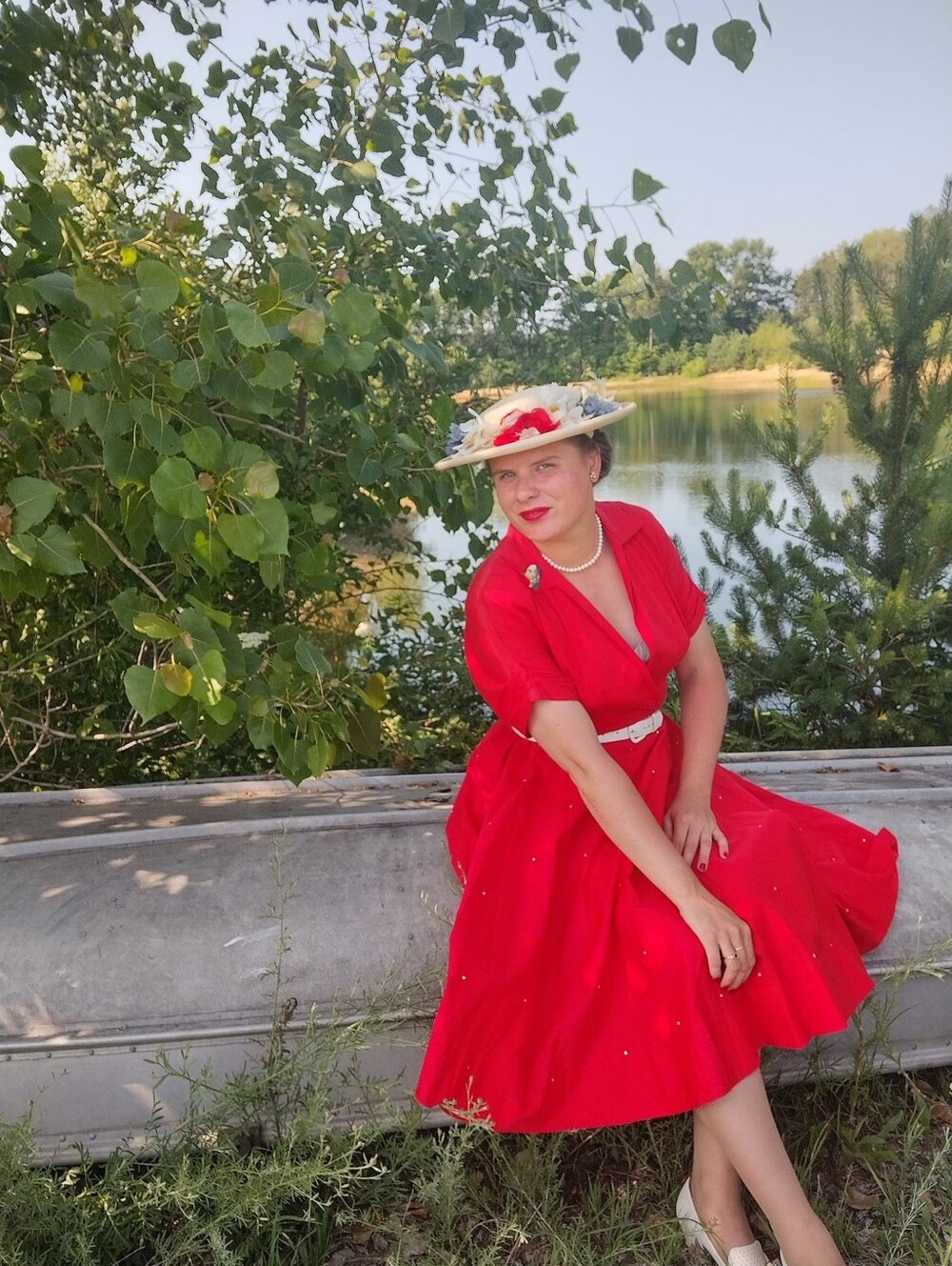 Lipstick Red 1950s Dress